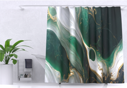 Шторы для ванной полиэстер (ткань) с утяжелителем 180*200 ZALEL YT-Marble168