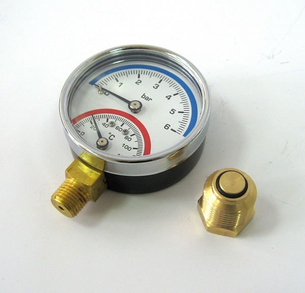 Термоманометр ВЕРТ. 1/2"-120"С-6BAR YE6 ViEiR (100)