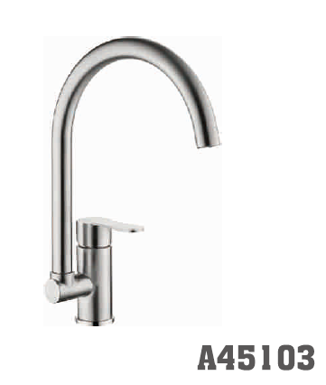 45103 Accoona Смеситель д/кухни высокий излив, гайка. Нерж (1/10)