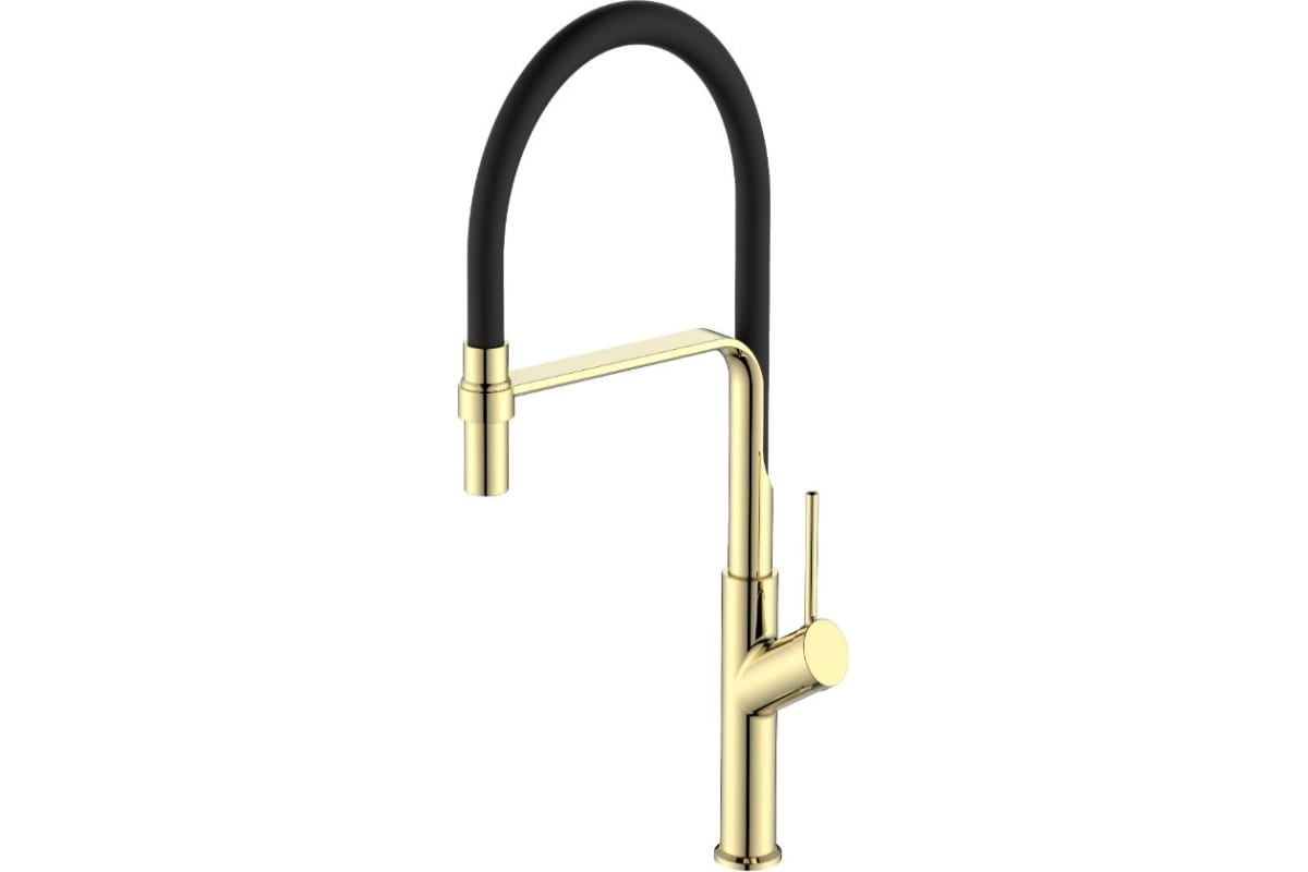 ESKO Смеситель для кухни, гибкий излив,черный,Gold арт. K50GB