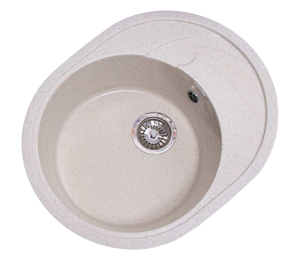 Мойка каменная GranAlliance G-33 (575х470) круглая БЕЖЕВЫЙ (U403)