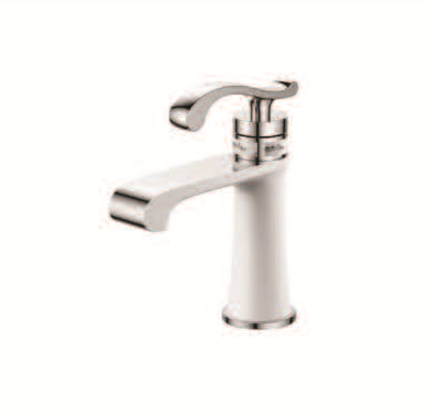 AF19003G Смеситель для умывальника 35мм литой белый+хром