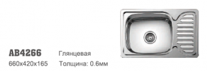 AB4266 PREMIAL Мойка 42/66 ГЛЯНЕЦ 3,5" (1/12)**