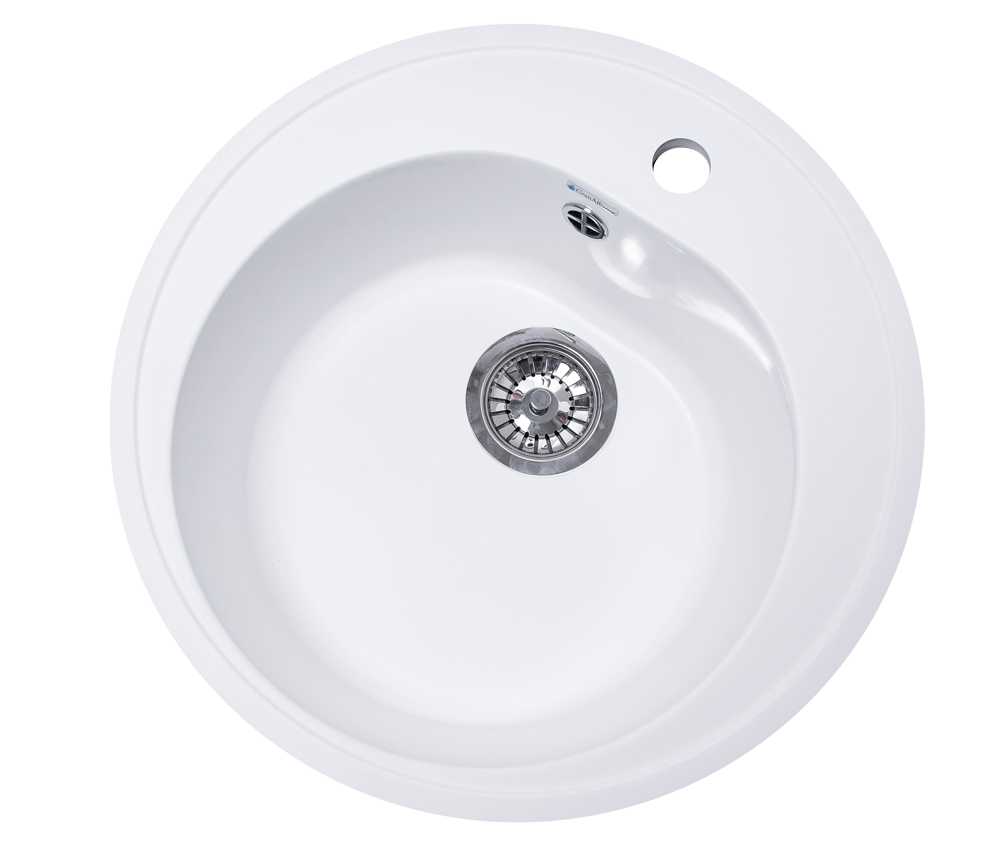 Мойка каменная GranAlliance G-10 d500 круглая МОЛОЧНЫЙ (405)