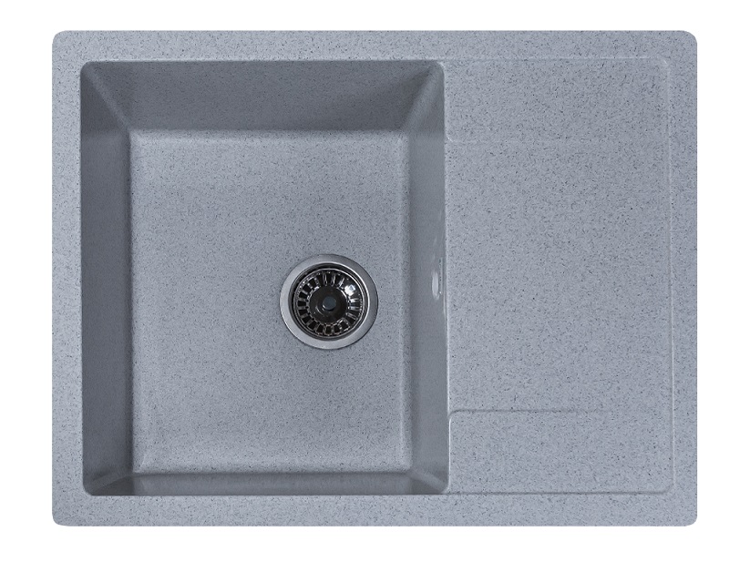 Мойка каменная GranAlliance G-25 (645х505) прямоугольная СЕРЫЙ (U202)