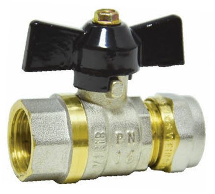 Кран шар. МП 16*1/2" ц/г бабочка НИКЕЛЬ VRLF161 ViEiR (10/100)