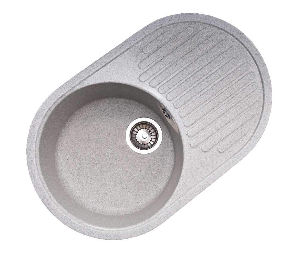 Мойка каменная GranAlliance G-30 (717х455) круглая СЕРЫЙ (U107)