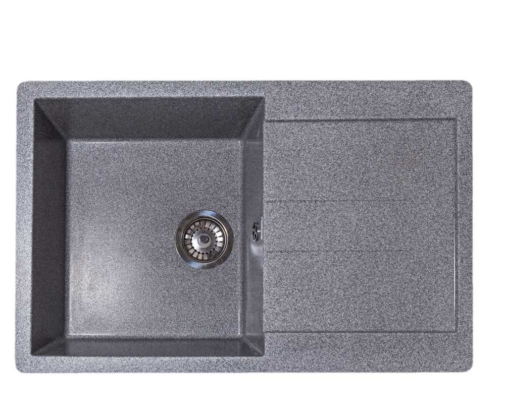 Мойка каменная GranAlliance G-40 (770х493) прямоугольная ТЁМНО-СЕРЫЙ (U400)