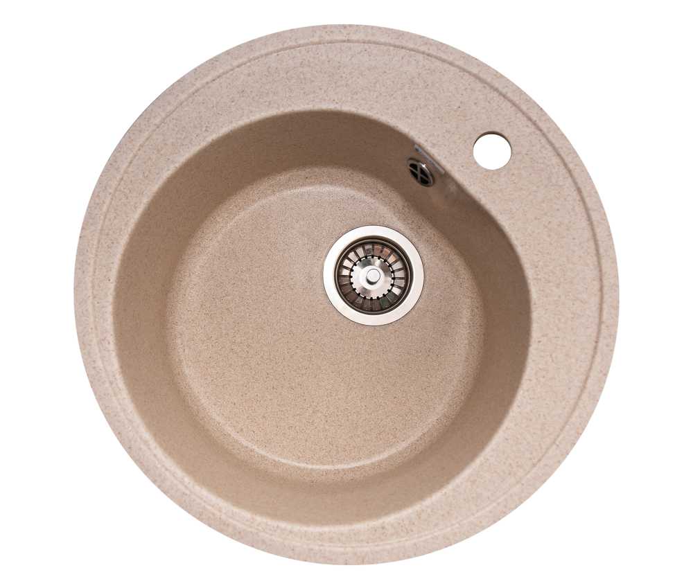 Мойка каменная GranAlliance G-10 d500 круглая БЕЖЕВЫЙ (405)