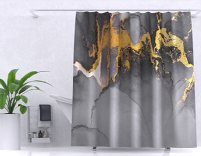 Шторы для ванной полиэстер (ткань) с утяжелителем 180*200 ZALEL YT-Marble169