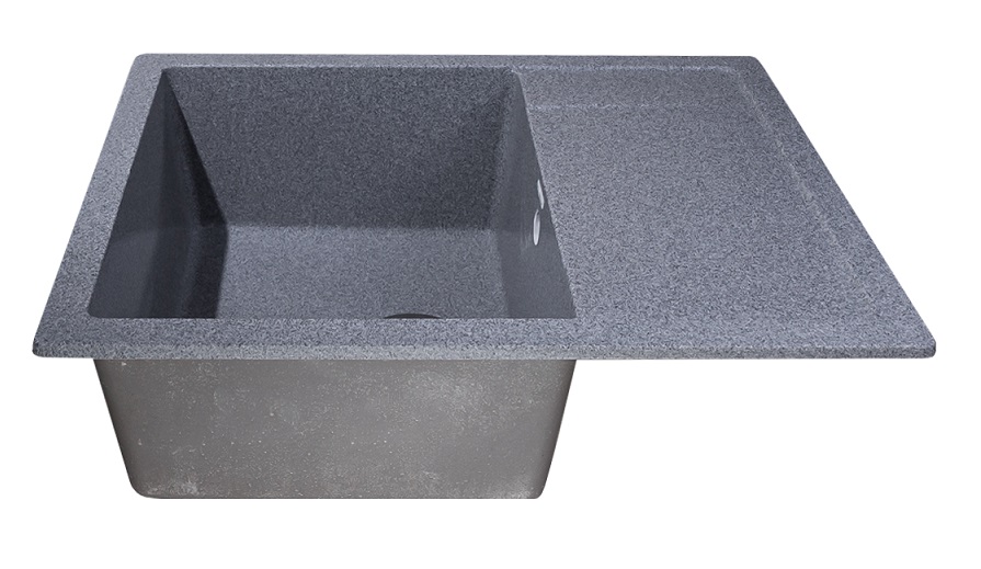 Мойка каменная GranAlliance G-25 (645х505) прямоугольная ТЕМНО-СЕРЫЙ (U202)