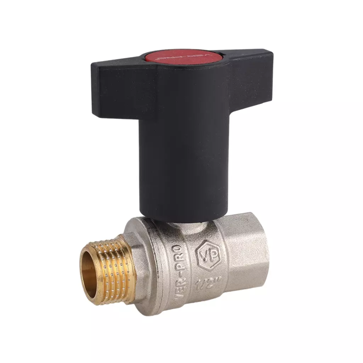 Кран шар. с пласт.ручкой 1/2" г/ш НИКЕЛЬ VR230FM ViEiR (12/120)