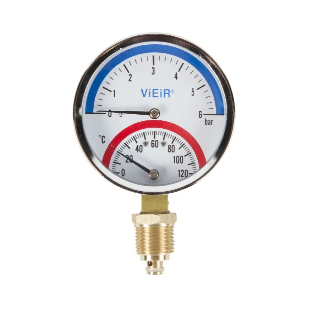 Термоманометр ВЕРТ. 1/2"-120"С-10BAR YE10 ViEiR (100)