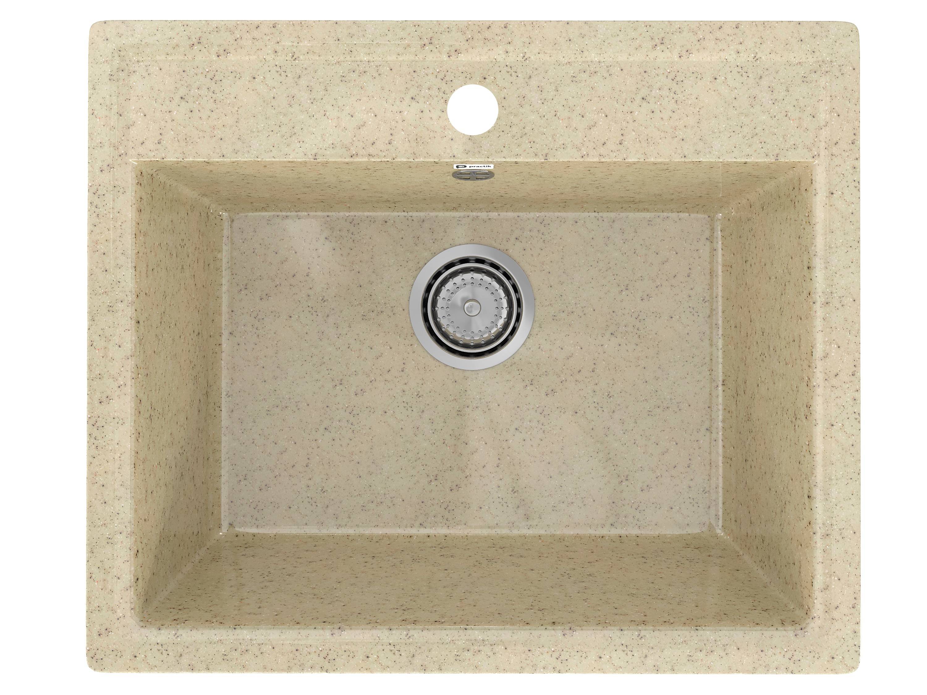 PR-M 565-002 Мойка Practik 565х495 СЛОНОВАЯ КОСТЬ без сифона