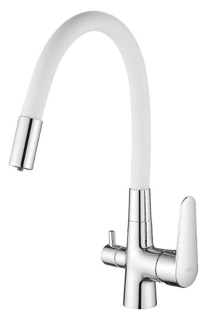 ESKO Смеситель "Coral" для кухни с подключением к фильтру, белый, арт. CL 03 W