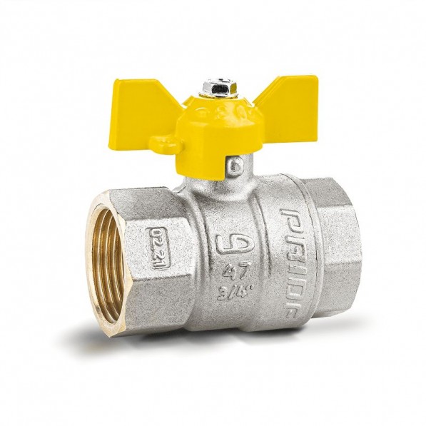 Кран шаровой латунный газовый LD Pride DN20 3/4" ВР*ВР бабочка 47.20.В-В.Б GAS LD 47.350.20