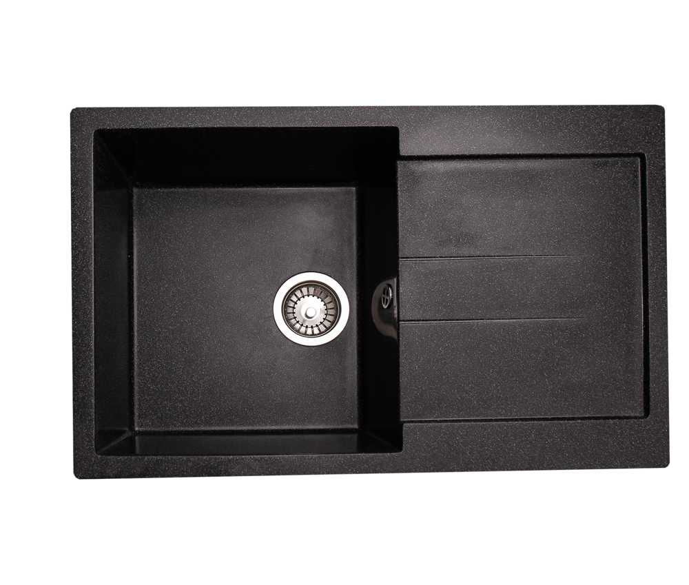 Мойка каменная GranAlliance G-40 (770х493) прямоугольная ЧЕРНЫЙ (U400)
