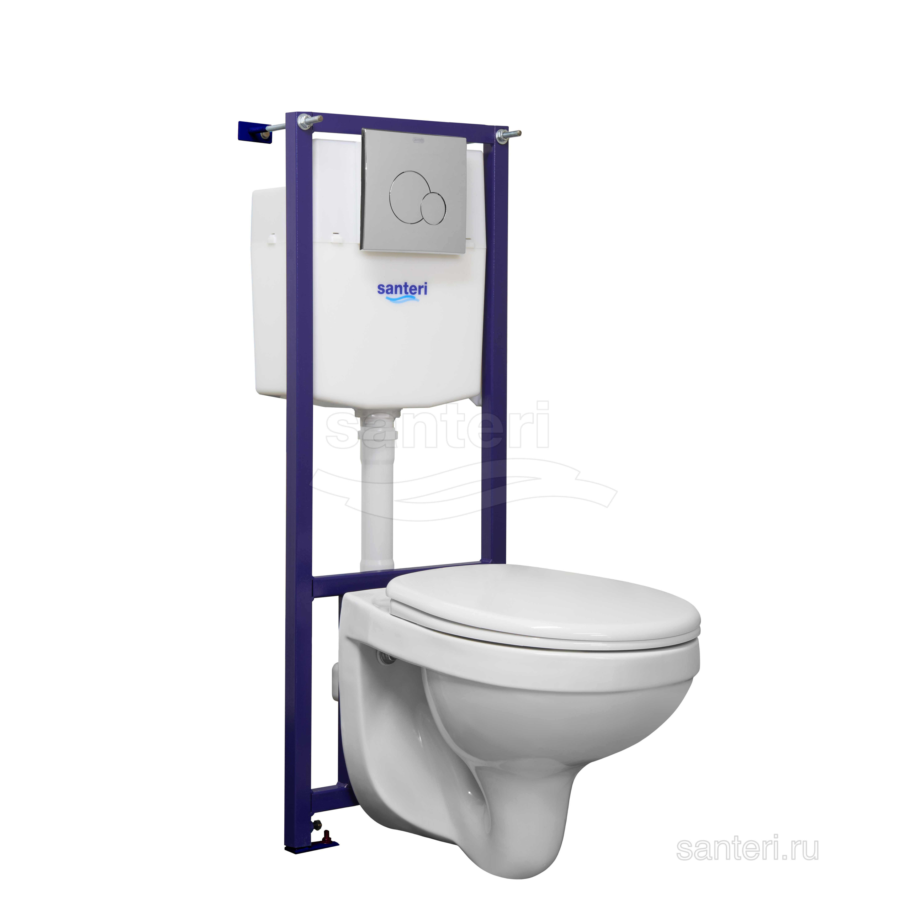 Инсталляция ПЭК Альфа Комфорт кнопка ХРОМ+сид PP SC