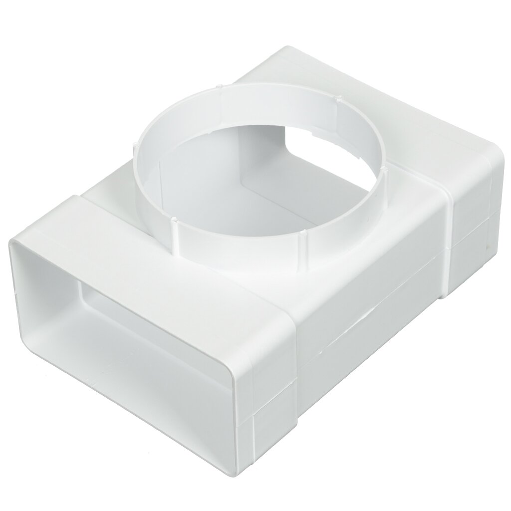 Тройник переходной плоский+круглый ПВХ 60х120/d100 Эвент 60120 ТФ100П