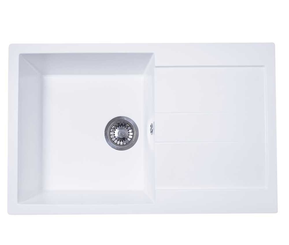 Мойка каменная GranAlliance G-40 (770х493) прямоугольная МОЛОЧНЫЙ (U400)