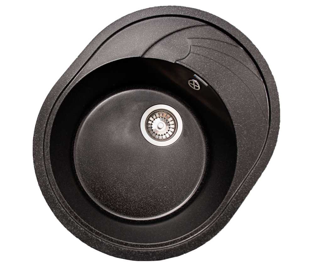Мойка каменная GranAlliance G-33 (575х470) круглая ЧЕРНЫЙ (U403)