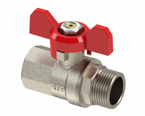 Кран шар. PN40  1/2" г/ш бабочка НИКЕЛЬ РТП (10/80) 27928 