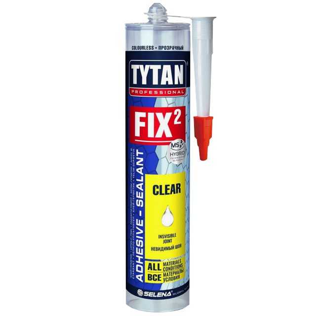 Клей-герметик монтажный TYTAN Professional Fix2 Clear 290мл. Прозрачный 73914