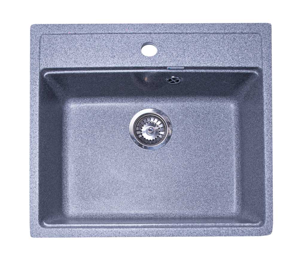 Мойка каменная GranAlliance G-21 (551х492) прямоугольная ТЕМНО-СЕРЫЙ (U104)