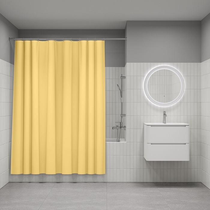 IDDIS Штора для ванной 180*200 полиэстер  P06PЕ18i11,желтый