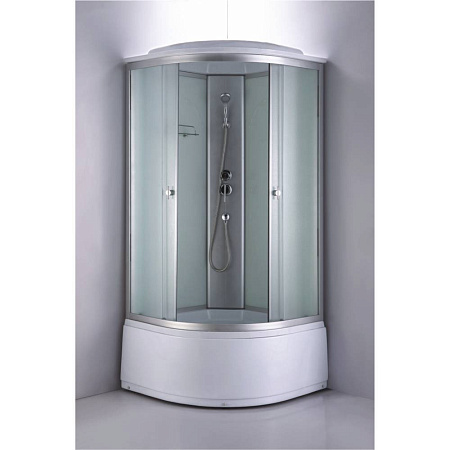*Душ. кабина 90x90x215 ВМ-8811Е выс. поддон; зад. стенка:белая; стекло матовое 